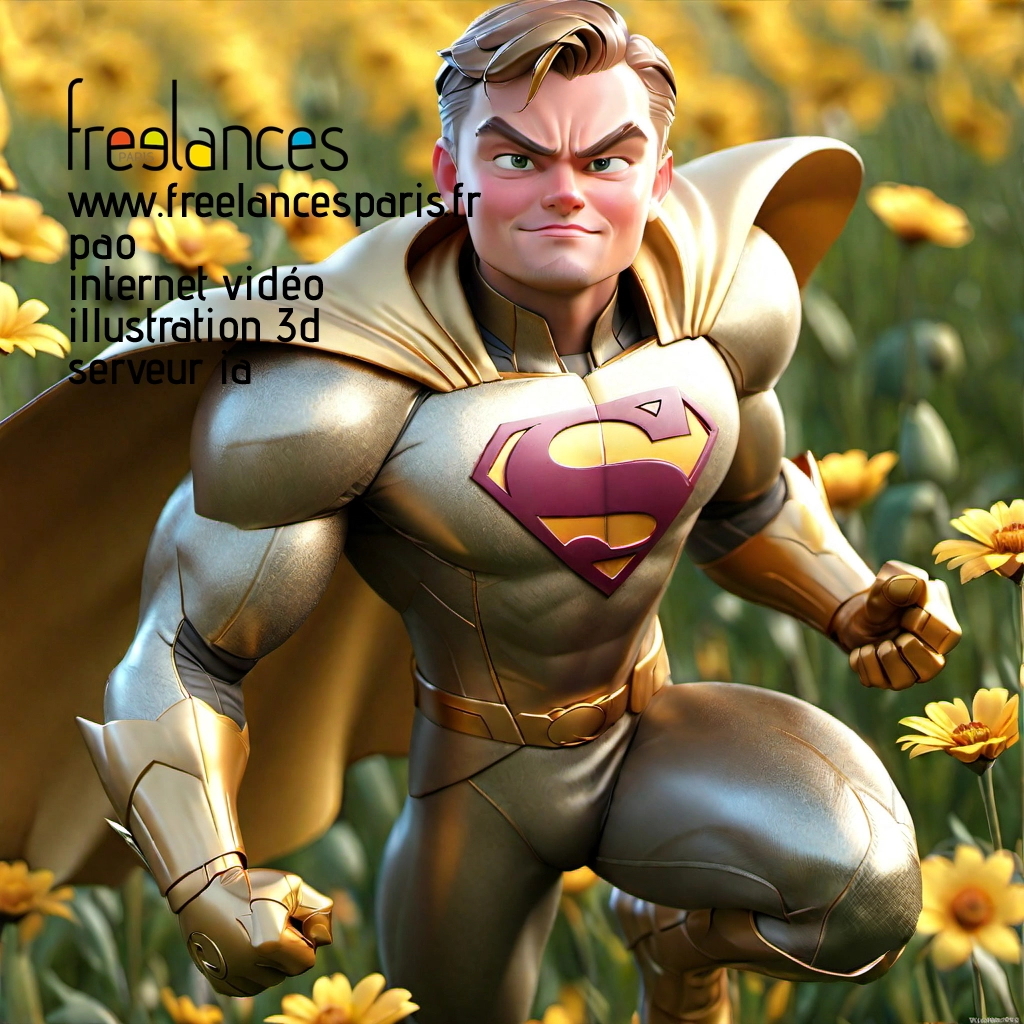 Pao mise en page internet vidéo illustration 3d serveur IA générative AI freelance paris studio de création magazines caz042q0